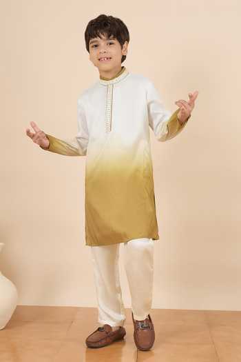 StyloBug Off White Silk Ombre Pure Kurta Set Online at Aza Fashions StyloBug_Off White Silk Ombre Pure Kurta Set _Online_at_Aza_Fashions