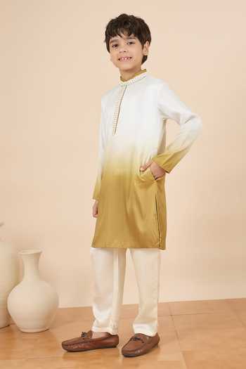 Buy StyloBug Off White Silk Ombre Pure Kurta Set Online at Aza Fashions Buy_StyloBug_Off White Silk Ombre Pure Kurta Set _Online_at_Aza_Fashions