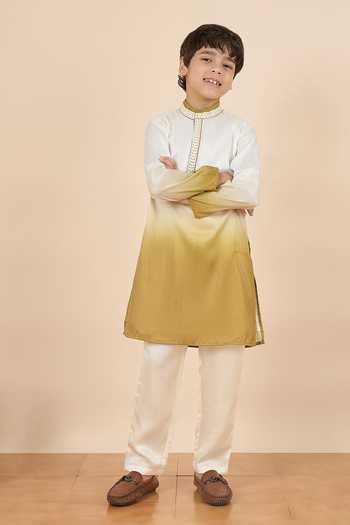 StyloBug Ombre Pure Silk Kurta Set 