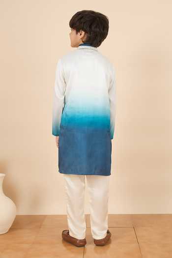 StyloBug Ombre Pure Silk Kurta Set 