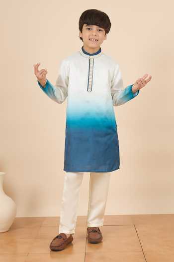 StyloBug Ombre Pure Silk Kurta Set 