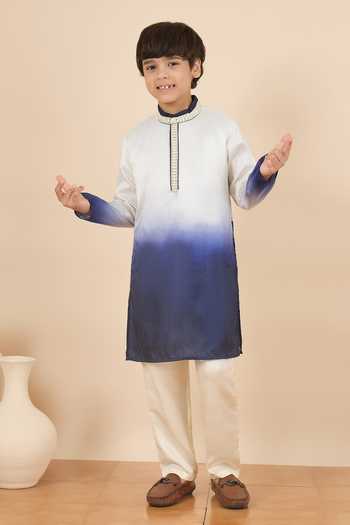 Buy StyloBug Blue Silk Ombre Pure Kurta And Pant Set Online at Aza Fashions Buy_StyloBug_Blue Silk Ombre Pure Kurta And Pant Set _Online_at_Aza_Fashions