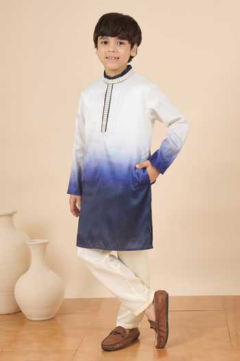 StyloBug Ombre Pure Silk Kurta & Pant Set 