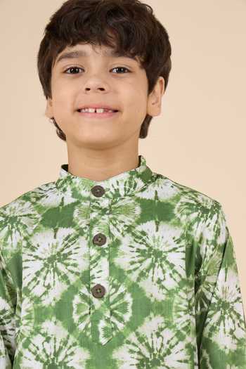 Buy_StyloBug_Green Polyester Printed Kurta And Pant Set 
