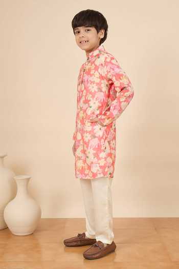 StyloBug Multi Color Polyester Printed Kurta And Pant Set Online at Aza Fashions StyloBug_Multi Color Polyester Printed Kurta And Pant Set _Online_at_Aza_Fashions