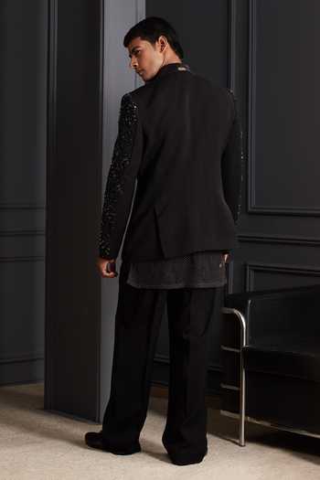 Soniya G Falak Noir Embroidered Tuxedo Set 