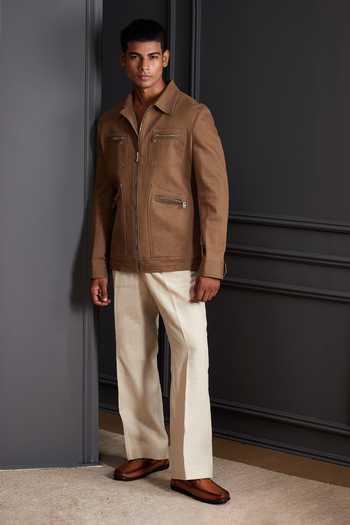 Buy_Soniya G_Brown Denim Bronco Jacket And Trouser Set _Online_at_Aza_Fashions