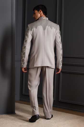 Soniya G Silver Dynasty Embroidered Bandhgala Set 