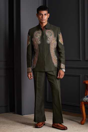 Soniya G Nawab Embroidered Bandhgala Set 