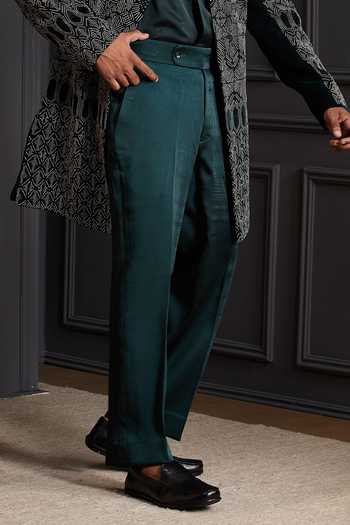 Buy Soniya G Green Silk, Velvet Shadow Weave Embroidered Sherwani Set Online at Aza Fashions Buy_Soniya G_Green Silk, Velvet Shadow Weave Embroidered Sherwani Set _Online_at_Aza_Fashions