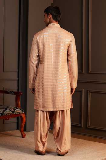 Soniya G Saanjh Linear Metallic Sequin Kurta Salwar Set 