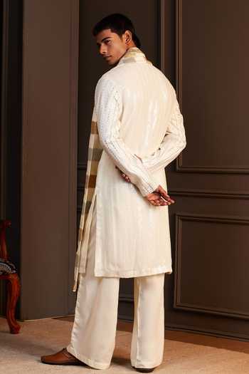 Soniya G Ivaan Linear Sequin Kurta Set With Stole 
