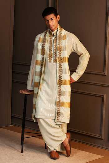 Soniya G Zarin Sequin Kurta Set With Stole 