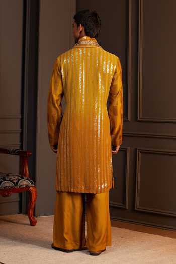 Soniya G Kesar Sequin Kurta Set With Stole 