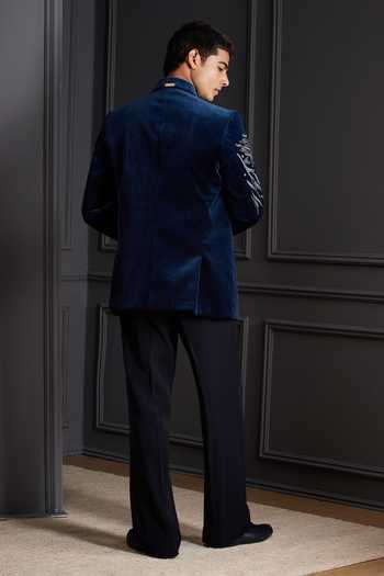 Soniya G Velvet Imperial Embroidered Tuxedo Set 