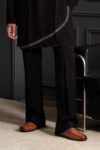 Soniya G_Black Cotton, Velvet Nayab Noir Embroidered Jacket And Kurta Set _Online_at_Aza_Fashions
