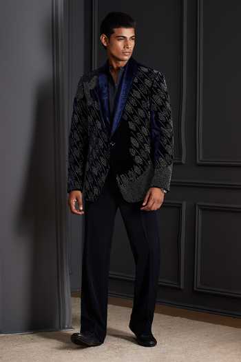 Soniya G Royal Matrix Embroidered Tuxedo Set