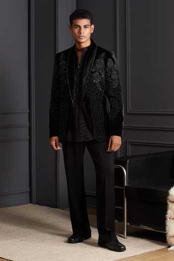 Soniya G Rooh Noir Embroidered Tuxedo Set 