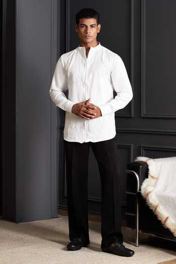 Soniya G Black Cotton, Velvet Crystals, Beads Dark Blossom Embroidered Tuxedo Set at Aza Fashions Soniya G_Black Cotton, Velvet Crystals, Beads Dark Blossom Embroidered Tuxedo Set _at_Aza_Fashions