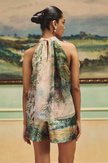 Pankaj & Nidhi Veinna Mistfall Top & Shorts Set