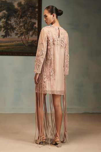 Pankaj & Nidhi Veinna Golden Fringe Dress
