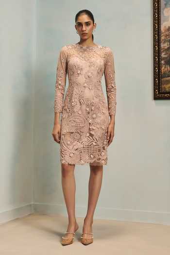 Pankaj & Nidhi Veinna Rosegold Tulle Dress