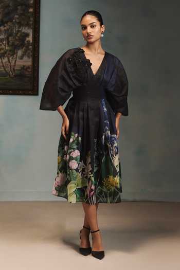 Pankaj & Nidhi Veinna Onyx Bloom Dress 