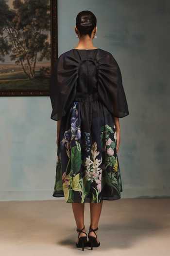 Pankaj & Nidhi Veinna Onyx Bloom Dress 