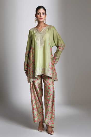 Tanu Malhotra Panel Printed Short Kurta Salwar Set 