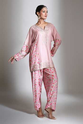 Tanu Malhotra Panel Printed Short Kurta Salwar Set 