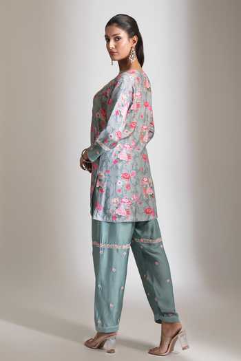 Tanu Malhotra Embroidered Floral Kurta Salwar Set 