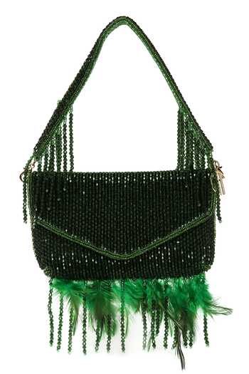 Quirky Tales Annie Green Fur Clutch 