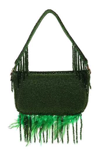 Buy Quirky Tales Emerald Green Annie Fur Clutch Buy_Quirky Tales_Emerald Green Annie Fur Clutch