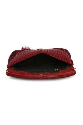 Buy Quirky Tales Red Annie Fur Clutch Online at Aza Fashions Buy_Quirky Tales_Red Annie Fur Clutch _Online_at_Aza_Fashions