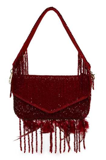 Quirky Tales Annie Red Fur Clutch 