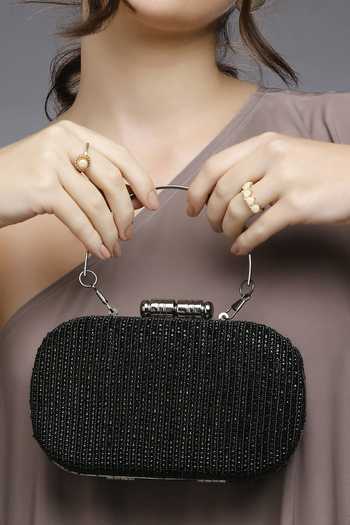 Quirky Tales Black Juniper Embellished Clutch at Aza Fashions Quirky Tales_Black Juniper Embellished Clutch _at_Aza_Fashions