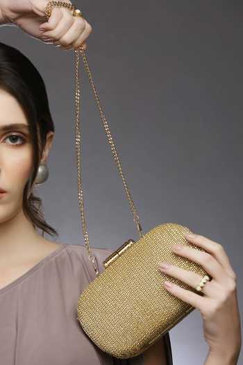 Quirky Tales Gold Juniper Embellished Clutch Online at Aza Fashions Quirky Tales_Gold Juniper Embellished Clutch _Online_at_Aza_Fashions