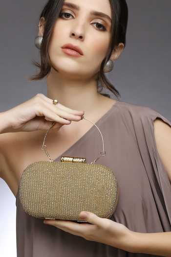 Quirky Tales Juniper Gold Embellished Clutch 