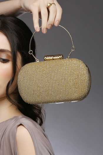 Quirky Tales Juniper Gold Embellished Clutch 