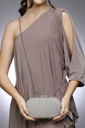 Quirky Tales Juniper Silver Embellished Clutch 