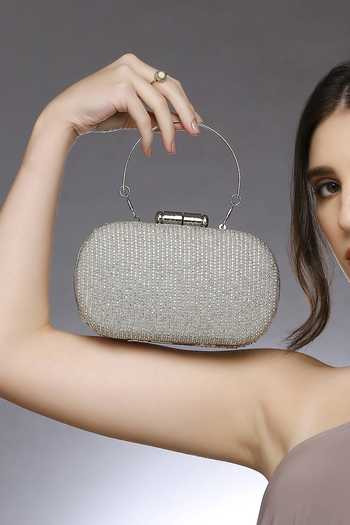 Quirky Tales Silver Juniper Embellished Clutch Online at Aza Fashions Quirky Tales_Silver Juniper Embellished Clutch _Online_at_Aza_Fashions