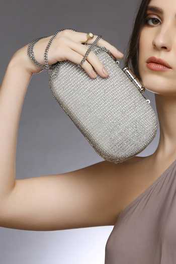 Quirky Tales Juniper Silver Embellished Clutch 