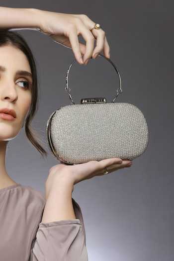 Buy Quirky Tales Silver Juniper Embellished Clutch Online at Aza Fashions Buy_Quirky Tales_Silver Juniper Embellished Clutch _Online_at_Aza_Fashions