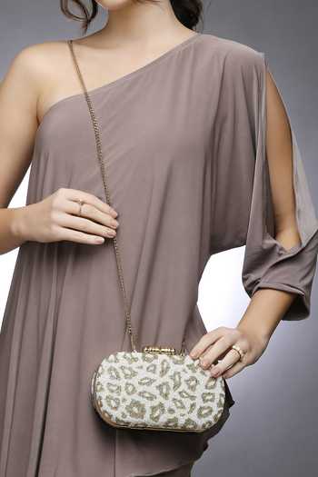 Quirky Tales White Juniper Wild Embellished Clutch Online at Aza Fashions Quirky Tales_White Juniper Wild Embellished Clutch _Online_at_Aza_Fashions
