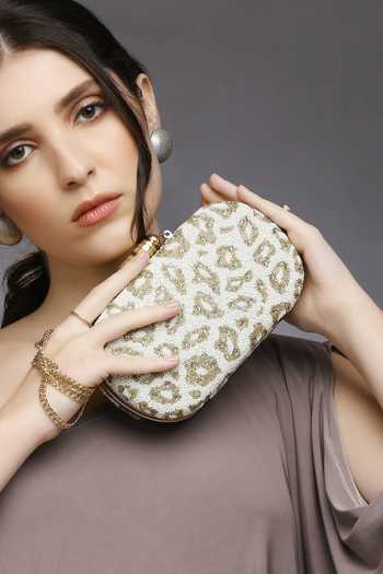 Buy Quirky Tales White Juniper Wild Embellished Clutch Online at Aza Fashions Buy_Quirky Tales_White Juniper Wild Embellished Clutch _Online_at_Aza_Fashions