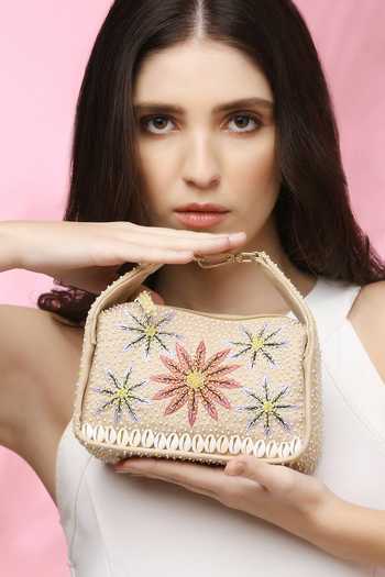 Quirky Tales Beige Kashida Mini Bag Online at Aza Fashions Quirky Tales_Beige Kashida Mini Bag _Online_at_Aza_Fashions
