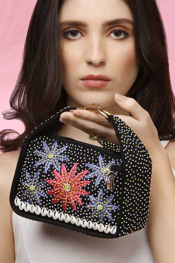 Quirky Tales Black Kashida Mini Bag Online at Aza Fashions Quirky Tales_Black Kashida Mini Bag _Online_at_Aza_Fashions