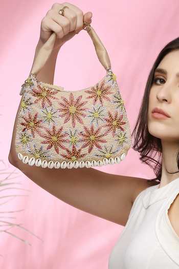 Quirky Tales Kashida Hobo Beige Bag 