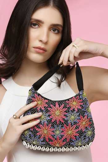Buy Quirky Tales Black Kashida Hobo Bag Online at Aza Fashions Buy_Quirky Tales_Black Kashida Hobo Bag _Online_at_Aza_Fashions