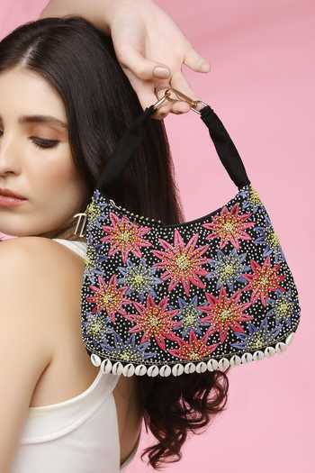 Quirky Tales Kashida Hobo Black Bag 